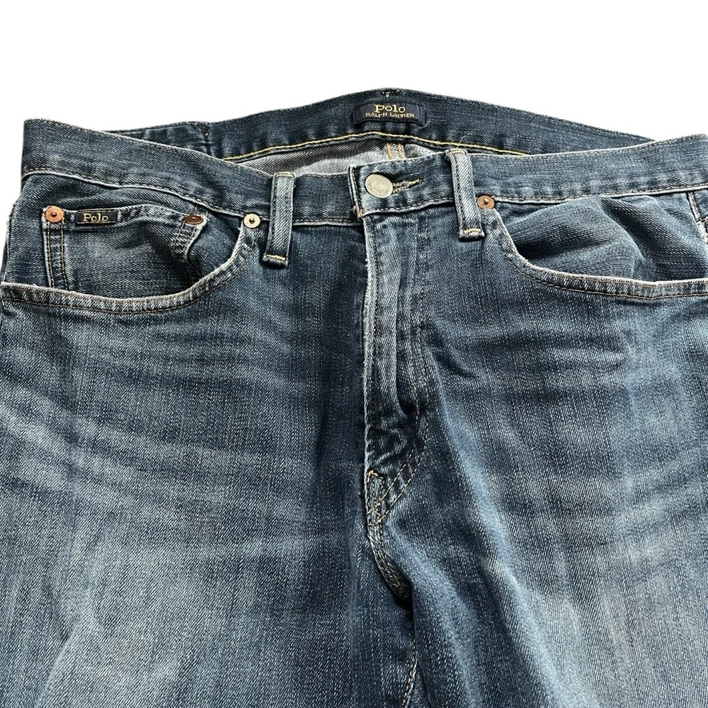 Polo Ralph Lauren Varick Slim Straight Jeans 32x30 Medium Wash Stretch Denim